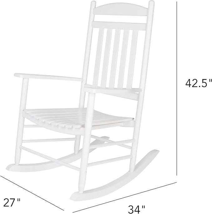 Shine Company Set of 2 Maine Wood Rocking Chairs, 2-Pack, White