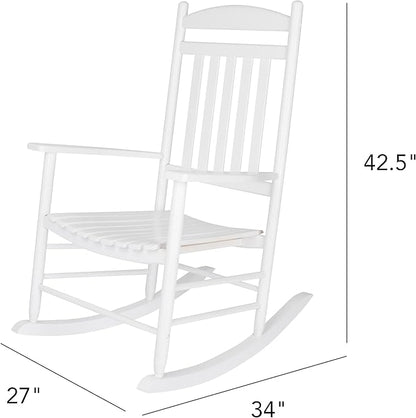 Shine Company Set of 2 Maine Wood Rocking Chairs, 2-Pack, White