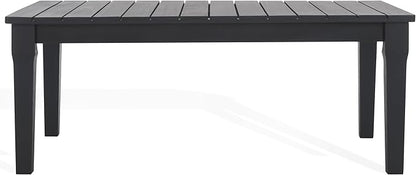 SAFAVIEH Couture Outdoor Collection Martinique Black Solid Wood Patio Coffee Table
