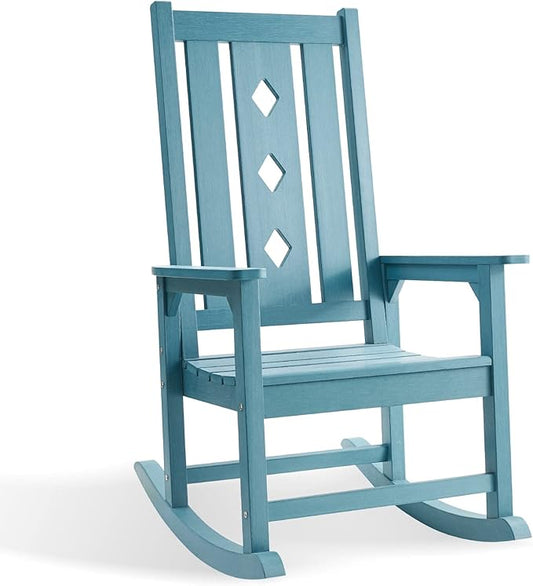 Oversized Rocking Chair, Outdoor Rocking Chair for Adults, All Weather Resistant Porch Rocker for Lawn Garden, 350lbs Weight Capacity