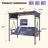 AECOJOY 2-in-1 Convertible Porch Swing Bed 3 Seat - Photo 5