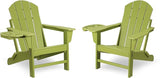 FOOWIN Folding Adirondack Chair Set of 2, HDPE Adirondack Chairs with Cup Holder - Photo 1