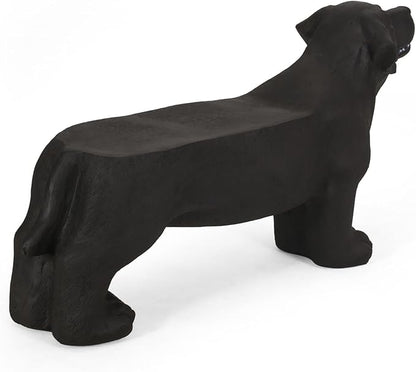 31” Black Dogs Bench, Dog Statue for Garden Front Porch, Patio, Park, Outside, Indoor, MGO, No Assembly (Dog)