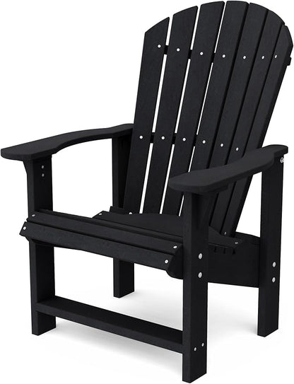 Wildridge Heritage Upright Adirondack Chair, Black - Outdoor All-Weather Poly Furniture for Patio, Deck, Yard
