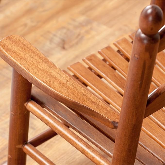 Child Rocking Chair Kids Wooden Rocker Small Baby Toddler Ages 3-6 Brown Comfy Furniture Outdoor Indoor Reading Room Bedroom Livingroom