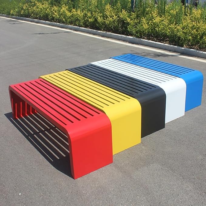 Outdoor Bench, Metal Garden Bench, Park Bench, Weatherproof Bench with Metal Frame, for Gardens, Balconies and Terraces (Color : A, Size : 150cm)