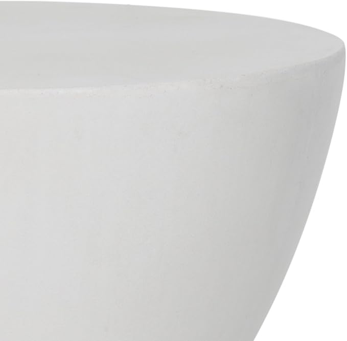 Safavieh Outdoor Collection Athena Modern Concrete Dark Grey Round 17.7-inch Accent Table - Photo 4