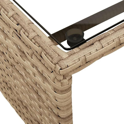 vidaXL L-Shaped Patio Sofa Set in Beige Poly Rattan – Outdoor 3-Seater Lounge with Table, Cushions & Washable Covers