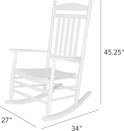 Shine Company Rhode Island Wooden Traditional Rocking Chair, White