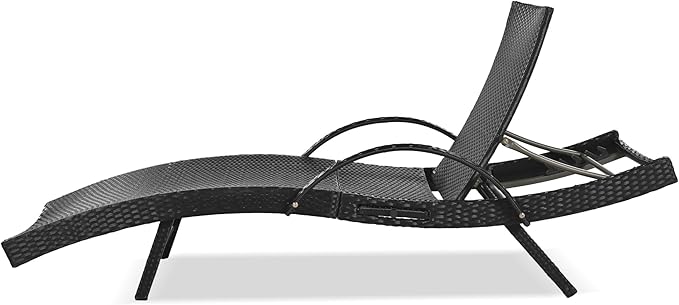 Outdoor Wicker Chaise Lounge Chairs Set of 2 - Photo 9