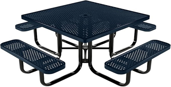 COATEDOUTDOORFURNITURE Heavy-Duty Portable Outdoor Kids Table with Umbrella Hole, Punched Steel Kids Picnic Table - Photo 1