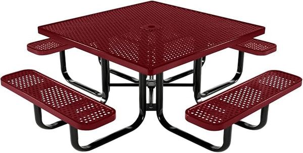 COATEDOUTDOORFURNITURE Heavy-Duty Portable Outdoor Kids Table with Umbrella Hole, Punched Steel Kids Picnic Table - Photo 1