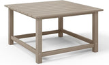 WestinTrends Malibu Low Outdoor HDPE Square Patio Coffee Table, Weathered Wood - Photo 7