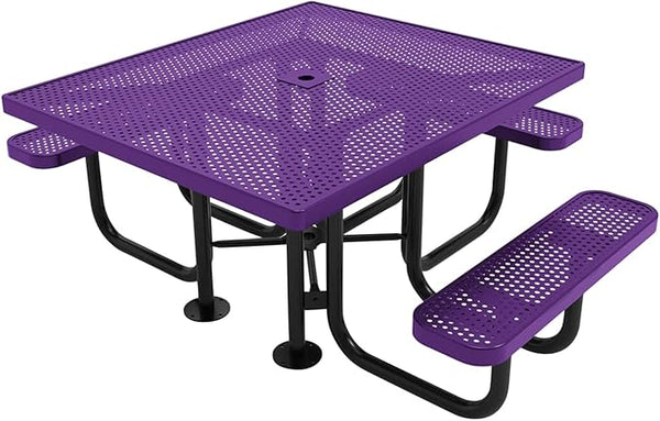 COATEDOUTDOORFURNITURE Heavy-Duty Portable ADA-Compliant Outdoor Picnic Table with Umbrella Hole - Photo 1