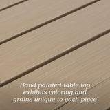 Outdoor Patio Table for 6 Person, Patio Dining Rectangle Table with 1.57" Umbrella Hole for Garden Lawn Backyard Parties - Photo 3