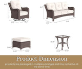 6 Piece Patio Furniture Set, All-Weather Wicker Outdoor Conversation Set with Swivel Rocking Chair and 6 Inch Thick - Photo 2