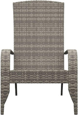 Grey Poly Rattan Adirondack Chair with Powder-Coated Steel Frame for Outdoor Patio and Garden - Photo 4