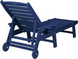 Lounge Chair Outdoor with Wood Texture, Oversized Chaise Lounge Chairs Outside with 5-Position Adjustable Backrest - Photo 4