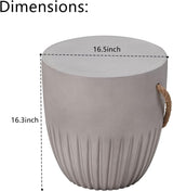 Outdoor Side Table for Patio Indoor Outdoor Front Porch (Hemp Rope) - Photo 2