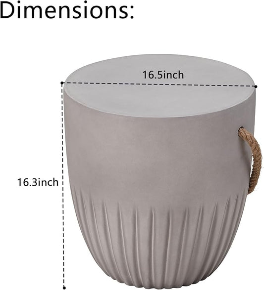 Outdoor Side Table for Patio Indoor Outdoor Front Porch (Hemp Rope)