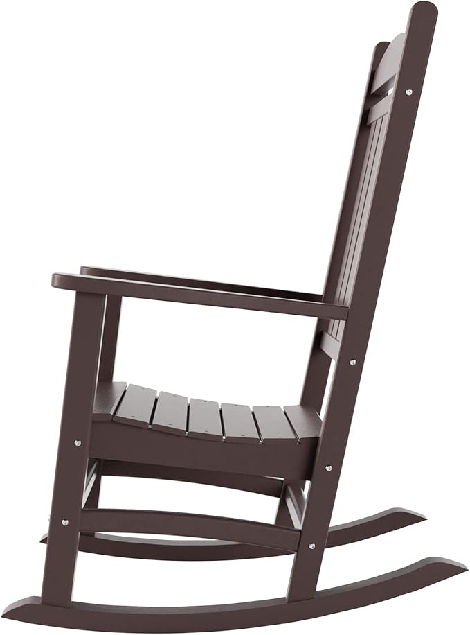 WestinTrends Malibu Outdoor/Patio Rocking Chair, Dark Brown