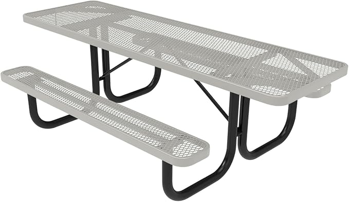 Coated Outdoor Furniture Heavy-Duty Portable ADA-Compliant Outdoor Picnic Table - Photo 1