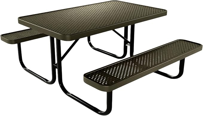 COATEDOUTDOORFURNITURE Heavy-Duty Portable Outdoor Kids Table, Punched Steel Kids Picnic Table - Photo 1