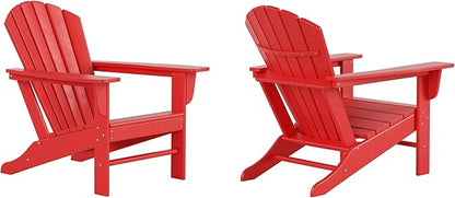 WestinTrends Dylan Outdoor Adirondack Chair (Set of 2), Red