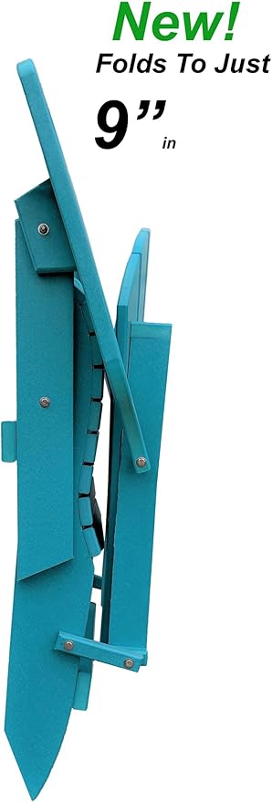 DuraWeather Poly® Classic King Size Folding Adirondack Chair (Aruba Blue)