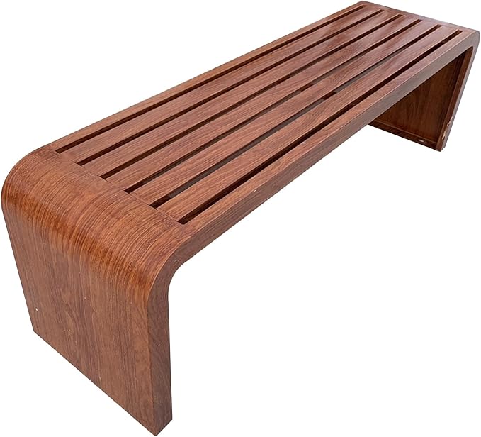 Modern Outdoor Benches Weatherproof Backless Front Porch Bench Metal Garden Benches for Outdoors Sturdy Steel Frame Patio Benches for Outdoors, Backyard, Lawn(Metallic,150cm(59.05in))