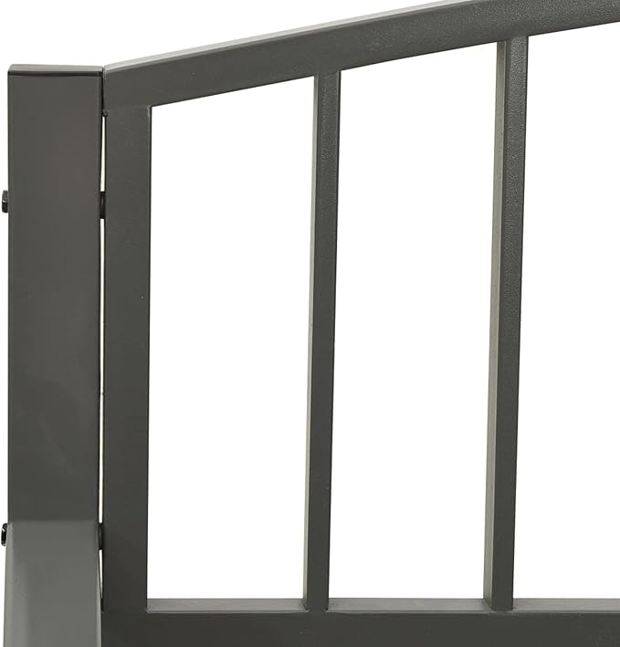 Garden Bench 125 cm Grey Steel - Outdoor Metal Bench, Outdoor Bench with Exquisite Back, Ergonomic Armrests and Wide Seat, Garden Bench, Balcony and Yard
