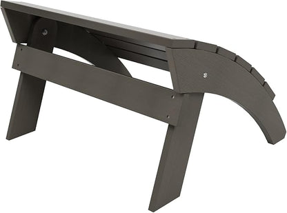 WestinTrends Tuscany Adirondack Ottoman, Real Wood Like Outdoor Ottoman for Patio, All Weather Poly Lumber Folding Ottoman Footrest for Adirondack Chair, Charcoal Gray