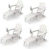 VINGLI Folding Adirondack Chair Set of 4 with Ottoman - Photo 1