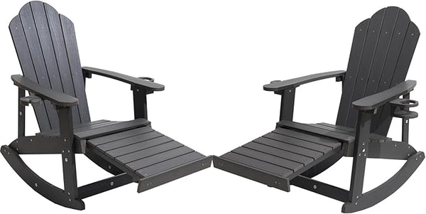 Adirondack Rocking Chair Set of 2, Weather-Resistant and Durable - Photo 1