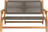 Modern Outdoor Garden Bench, Solid Acacia Wood Patio Furniture Set with Weather-Resistant Finish - Photo 4