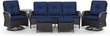 Joyside Wicker Patio Furniture Set, 6 Piece Outdoor Furniture Set with Thickened Cushions, High Back, Deep Seating - Photo 9