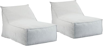 Christopher Knight Home Venny 48" L Outdoor Bean Bag Chair Set of 2, Fabric Bean Bag Chair for Adults and Kids, Indoor/Outdoor Sun Lounger, Patio Lounge Chair Set of 2, Light Gray
