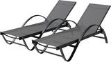 Shintenchi Patio Chaise Lounge Set of 2, Pool Chaise Lounge with Arm, Outdoor Lounge Chair with 5 Adjustable Backrest - Photo 1