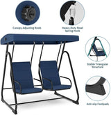 2-Person Outdoor Swing Chair with Canopy, Heavy Duty Patio Glider Bench, High Back Support, Detachable Cushions - Photo 3