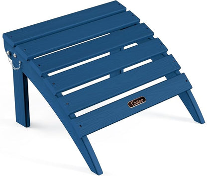 Ciokea Plastic Folding Footstool for Deck Backyard Patio Outdoor Poolside Porch Lawn Indoor, Navy Blue