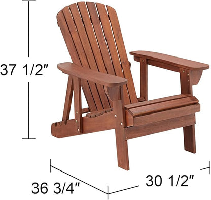 Teal Island Designs Fletcher Dark Wood Outdoor Reclining Adirondack Chair