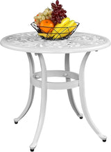 Cast Aluminum Round Table with 2 inch Umbrella Hole, Outdoor Patio End Side Table - Photo 8