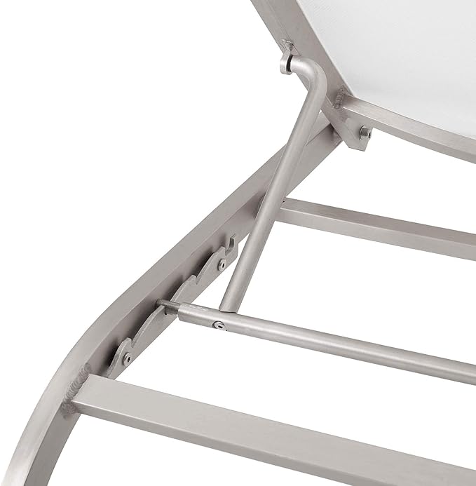 Modway Savannah Outdoor Patio Mesh Chaise Lounge Chair in White 25 x 76.5 x 12