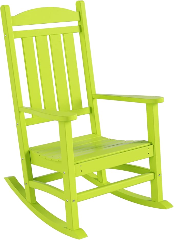WO WESTIN OUTDOOR HDPE Laguna Classic Porch Rocking Chair (Set of 2), Lime