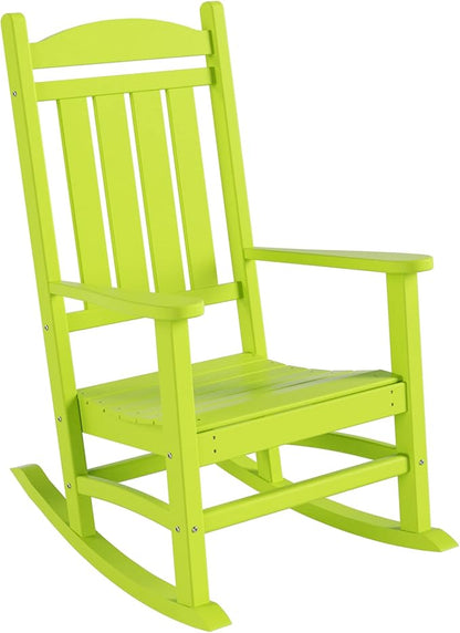 WO WESTIN OUTDOOR HDPE Laguna Classic Porch Rocking Chair (Set of 2), Lime