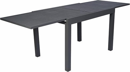 Kozyard 7 Piece Outdoor Patio Dining Set for 6, Patio Furniture Set with Dining Table and 6 Padded Textilene Chairs, All-Weather Metal Frame for Backyard, Porch, Deck, Garden, Gray