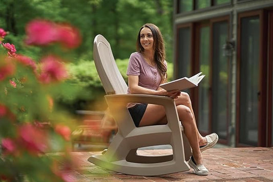 Semco Rockaway Heavy Duty All-Weather Outdoor Rocking Chair Plastics - Sand Tan
