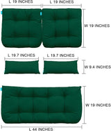 QILLOWAY Outdoor Patio Wicker Seat Cushions Group Loveseat/Two U-Shape/Two Lumbar Pillows for Patio Furniture - Photo 2