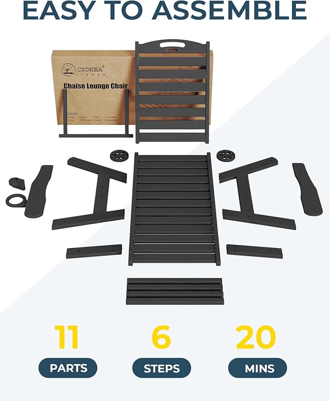 Outdoor Lounge Chair Set of 4, All Weather Patio Chaise Lounge Chair for Outside - Photo 7