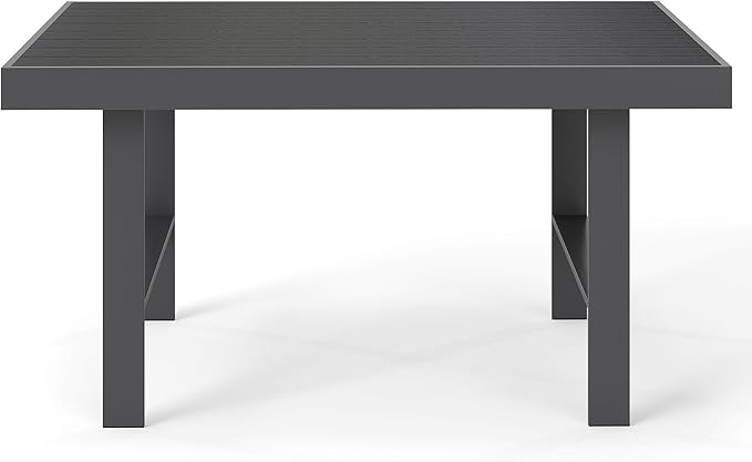 Solaste Aluminum Outdoor Dining Table, All-Weather Rectangle Metal High Patio Coffee Table for Balcony, Garden - Photo 1